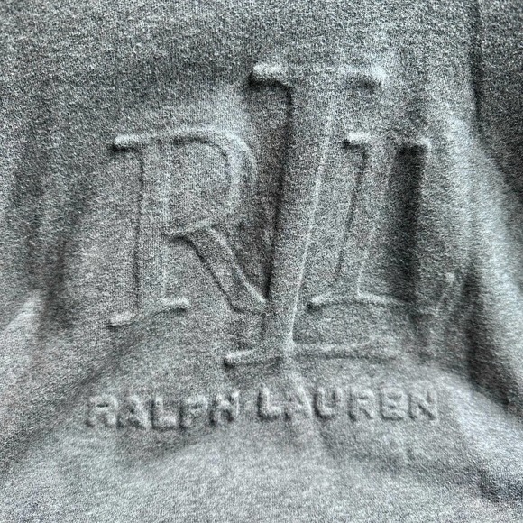 Lauren Ralph Lauren | Women | Gray LRL Embossed Logo Hoodie Sweatshirt | Medium - Picture 8 of 8
